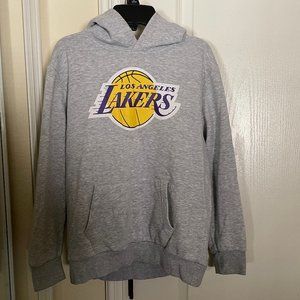 Los Angeles Lakers Youth Gray Fleece Logo Hoodie Size L